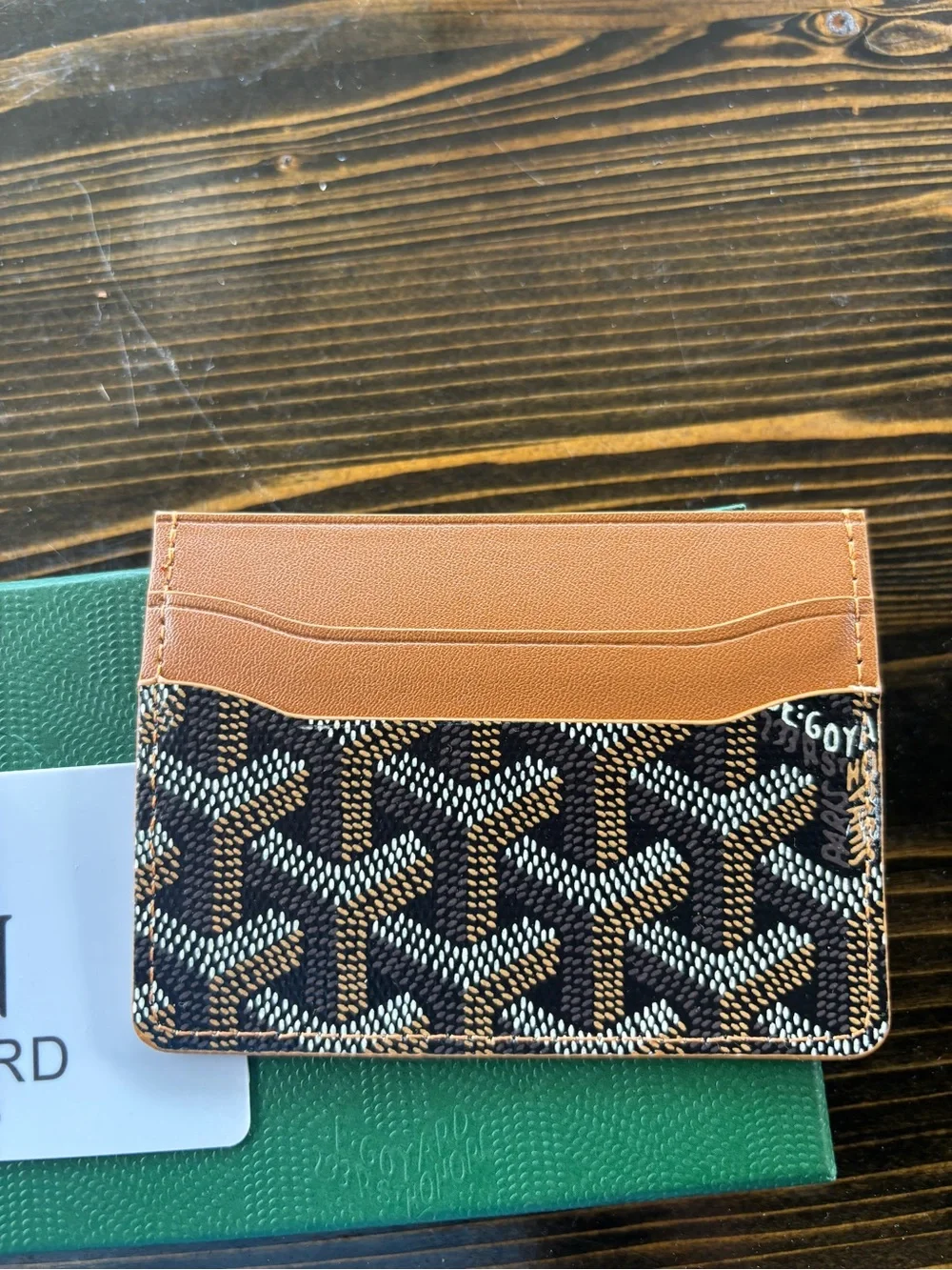 Goyard Two-Tone Brown & Black Card Holder